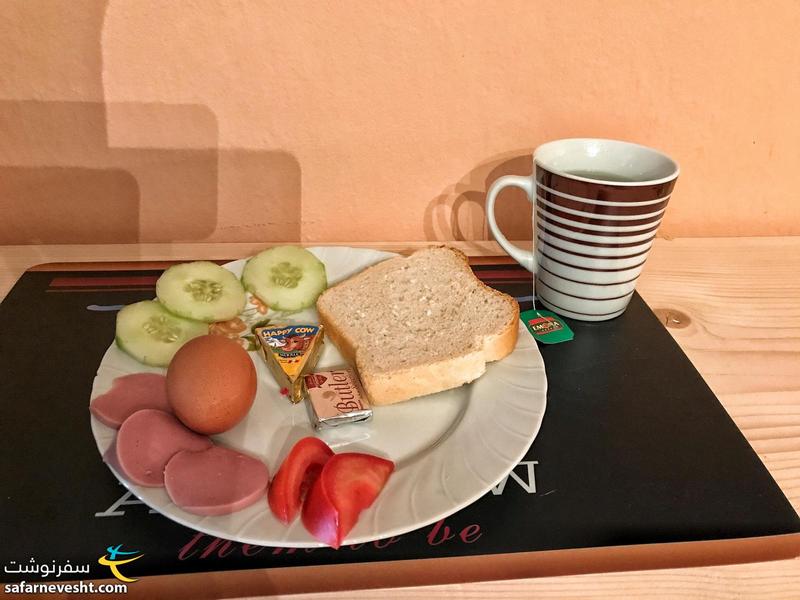 Simple breakfast in ODA hostel